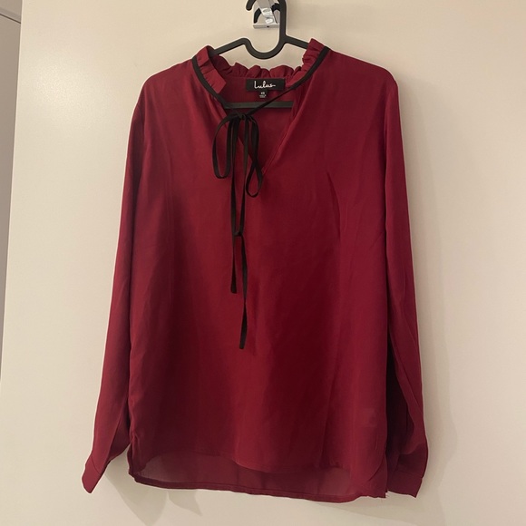 Lulus Burgundy Blouse - Picture 2 of 3